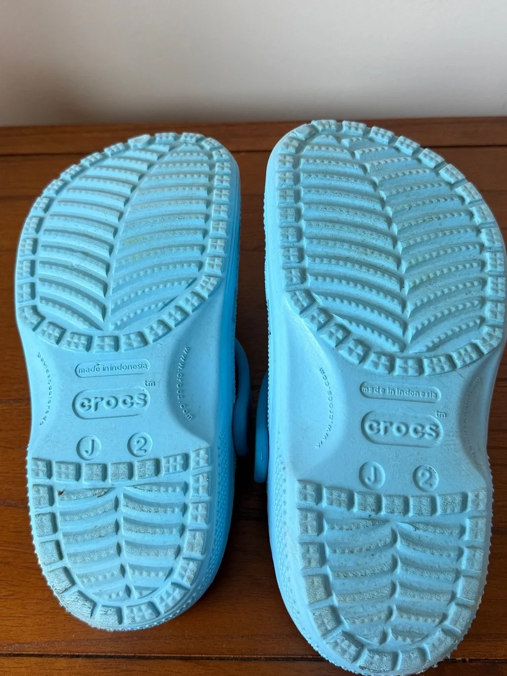 CROCS Kids Light Blue Clogs with Flower Jibbitz